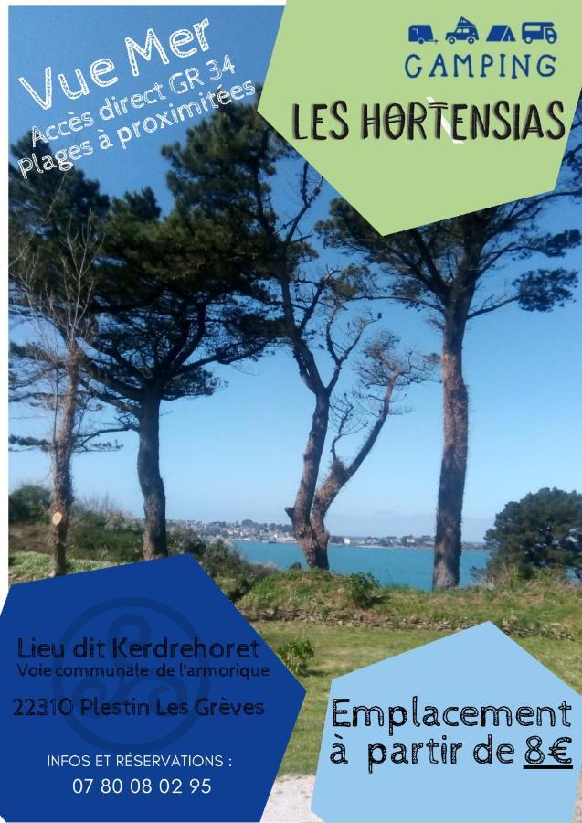 Les Hortensias Grande Tente Familiale Deux Chambres Et Sejour Vue Mer Sur Camping Nature Plestin-les-Greves Ngoại thất bức ảnh